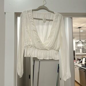 White long sleeve summer top.